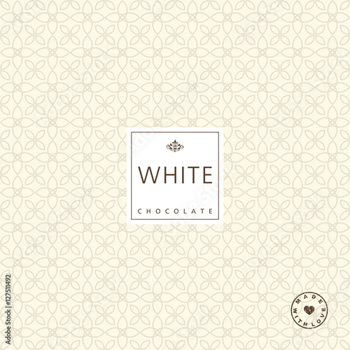 Chocolate package design element. Template. Seamless pattern - swatch included.