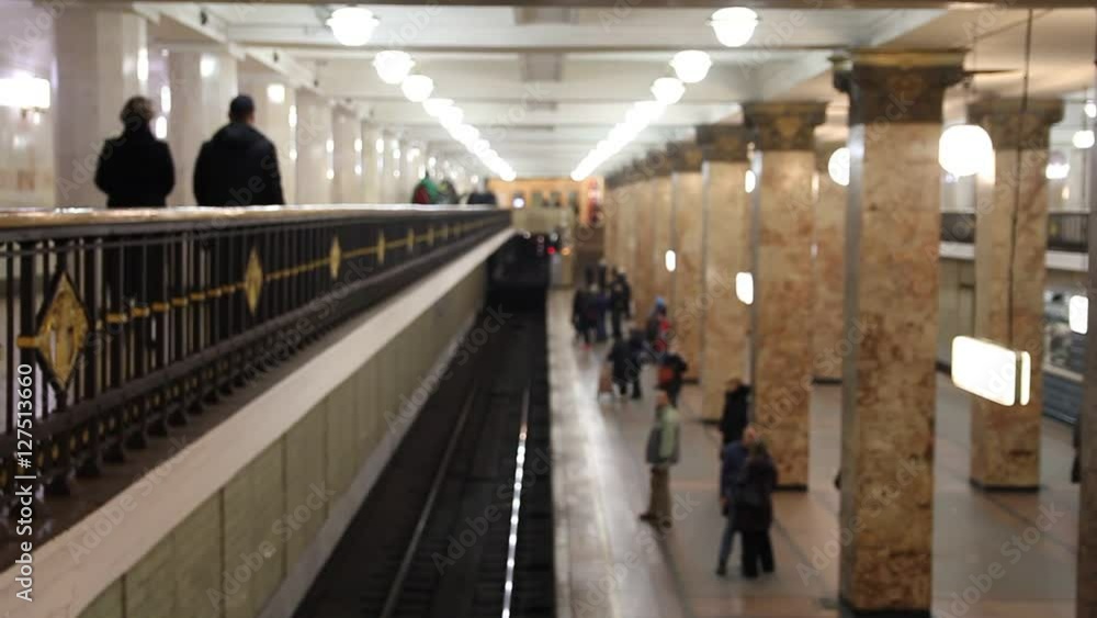 custom made wallpaper toronto digitalTop view of the crowd on the underground subway station, people come to the city subway in Moscow