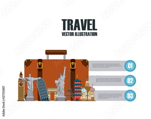 infographic presentation of iconic monuments of the world. colorful design. vector illustration