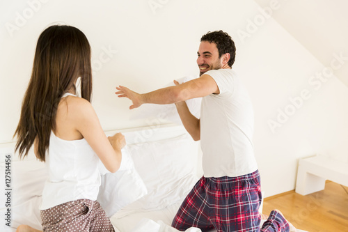 Couple having fun in bed