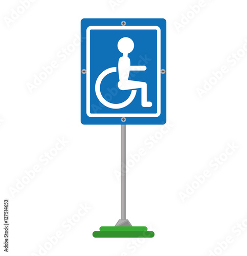 disabled zone traffic signal vector illustration design