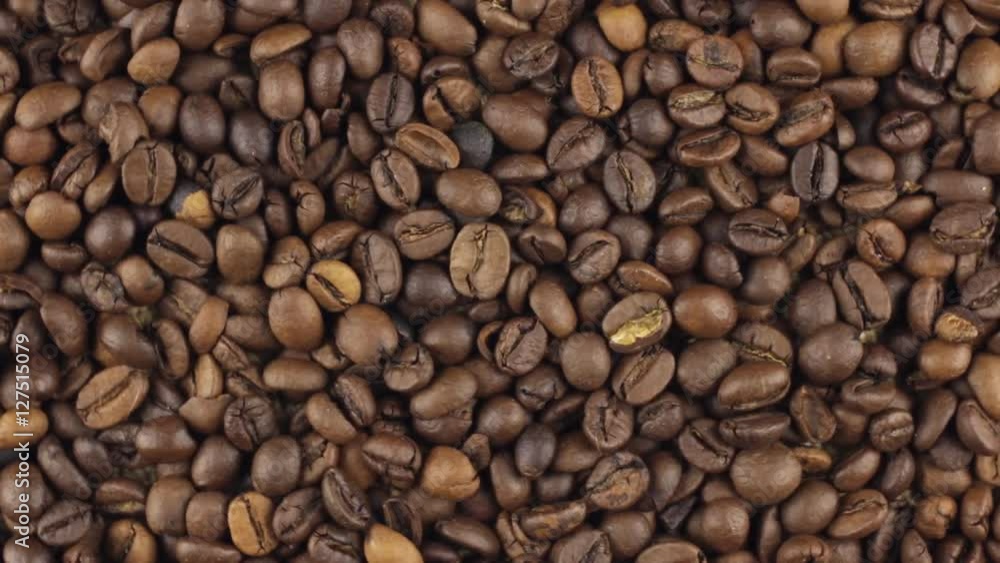 Slow rotation of the heap of coffee beans. Slow rotation of the heap of coffee beans.