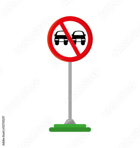 no overtaking traffic signal vector illustration design