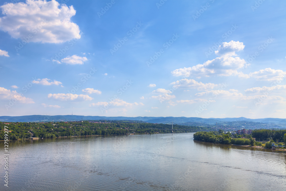 View of the Danube and Fruska Gora from Petrovaradin, HDR Image.