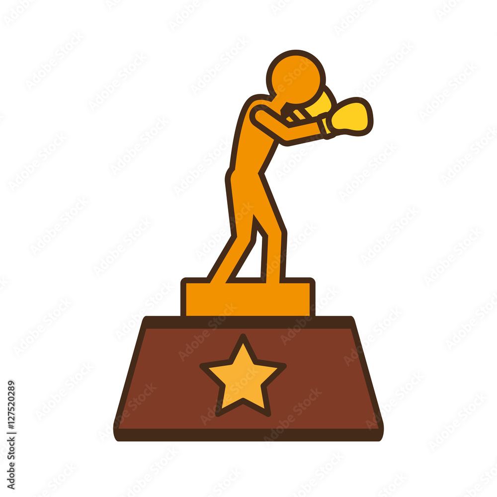 boxing award gold isolated icon vector illustration design