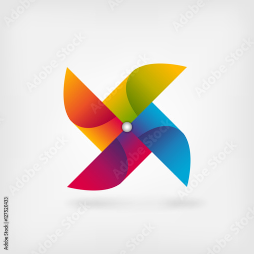 pinwheel symbol in rainbow colors