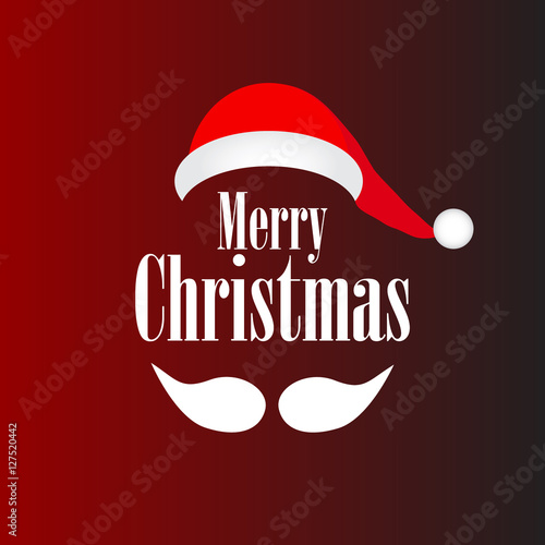mustache and hat of Santa vector