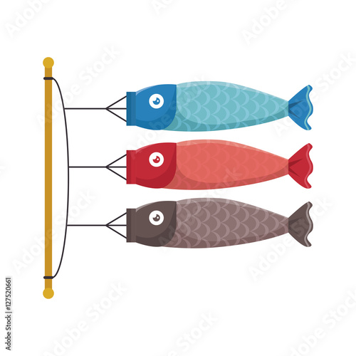 koi fish flag symbol japan desing vector illustration eps 10