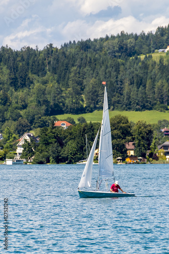 Sailing on Worthersee, Carinthia, Austria