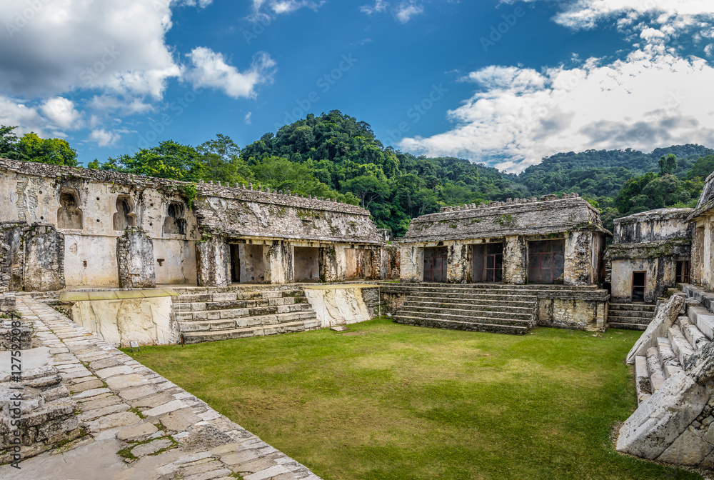 Palace at mayan ruins of Palenque - Chiapas, Mexico