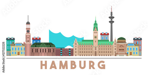 Hamburg Landmarks Skyline