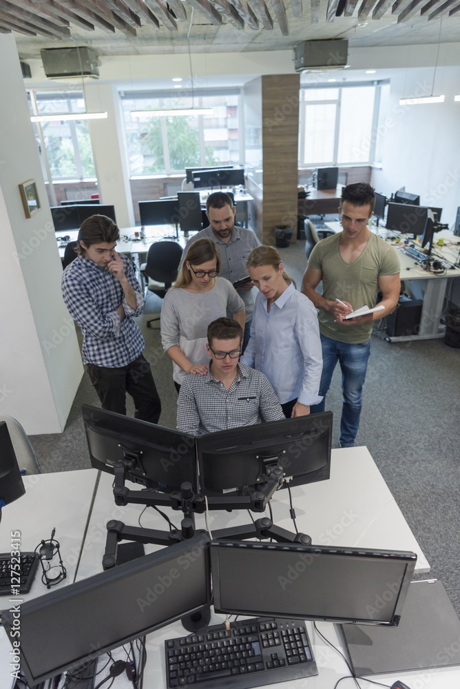 startup business people group working as team to find solution startup business people group working as team to find solution