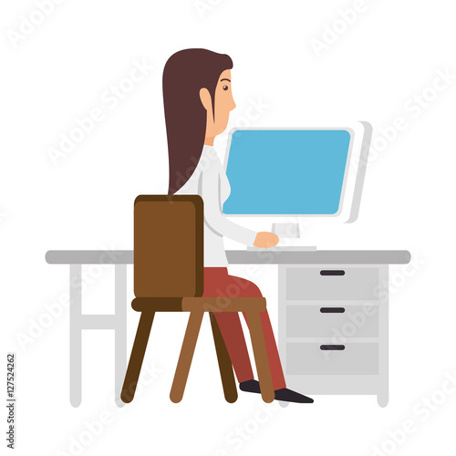 avatar person working icon vector illustration design