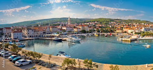 Supetar on Brac island panoramic view of harbor