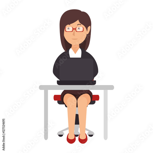 avatar person working icon vector illustration design