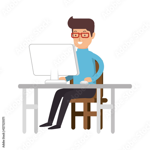 avatar person working icon vector illustration design