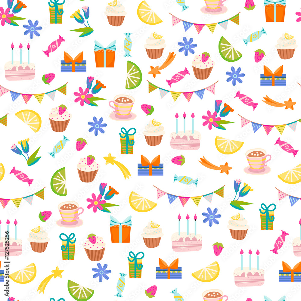 Birthday seamless pattern. Birthday seamless pattern.