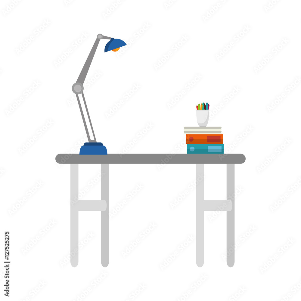 Fotografie office desk isolated icon vector illustration design