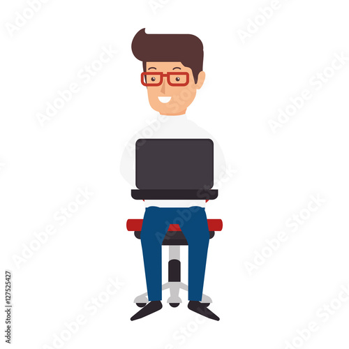 avatar person working icon vector illustration design