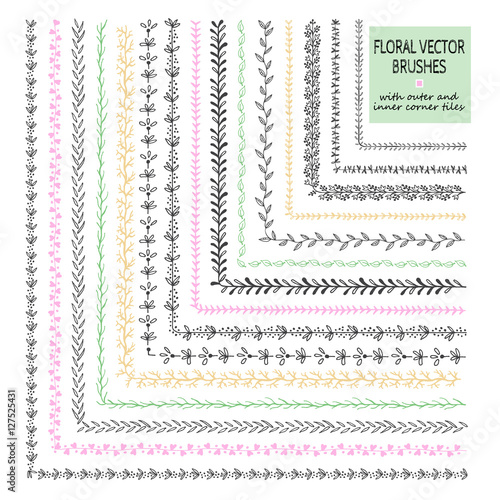 Vector set of hand drawn brushes.