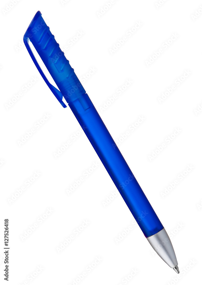 blue ballpoint pen isolated on a white background blue ballpoint pen isolated on a white background