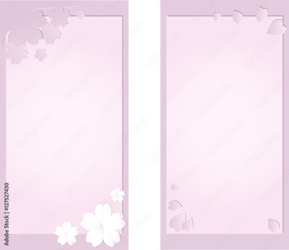 Pink flyer template with sakura.