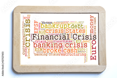 Financial crisis word cloud photo