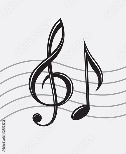 illustration of treble clef and note