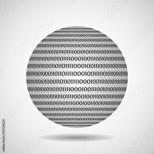 Globe of binary code. Abstract technology ball