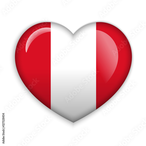 Free Download Love Peru. Flag Heart Glossy Button - GFXLoad