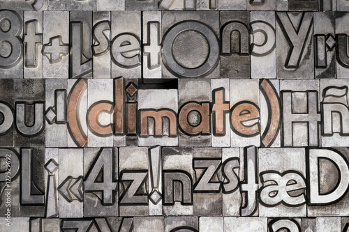 Climate created with movable type printing