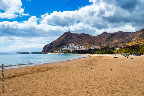 Beach Las Teresitas in Santa cruz de Tenerife north at Canary Islands