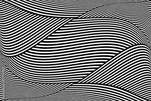 Op art wavy lines pattern. Abstract background.