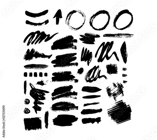 Brush stroke vector set.