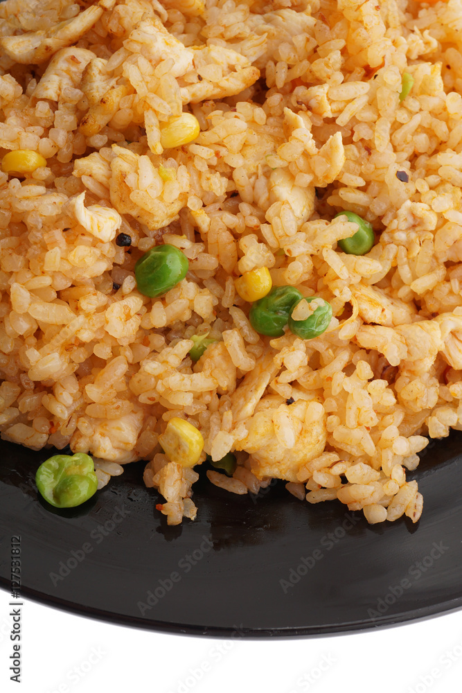 Chinese food. Hot rice with chicken and vegetables Chinese food. Hot rice with chicken and vegetables