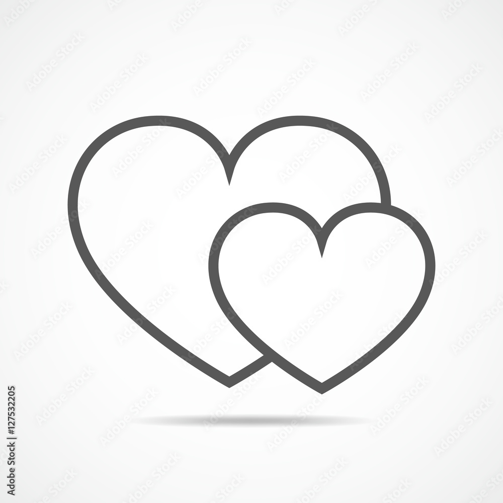 Heart outline icon. Vector illustration. Heart outline icon. Vector illustration.
