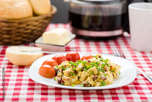 scrambled eggs with sausage