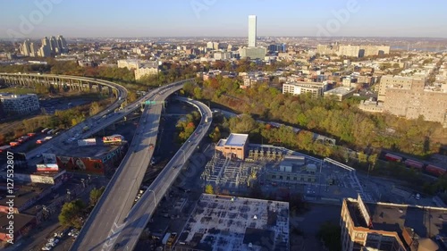 Aerial drone footage of Newport New Jersey USA