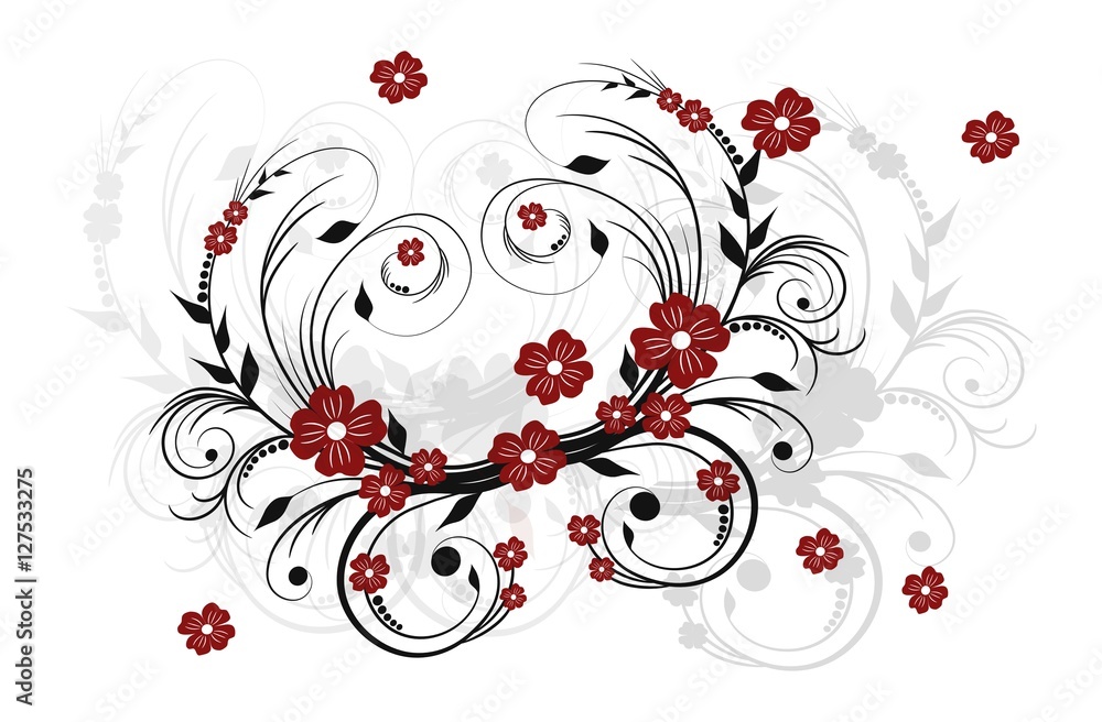 Abstract background with decorative floral ornament Abstract background with decorative floral ornament