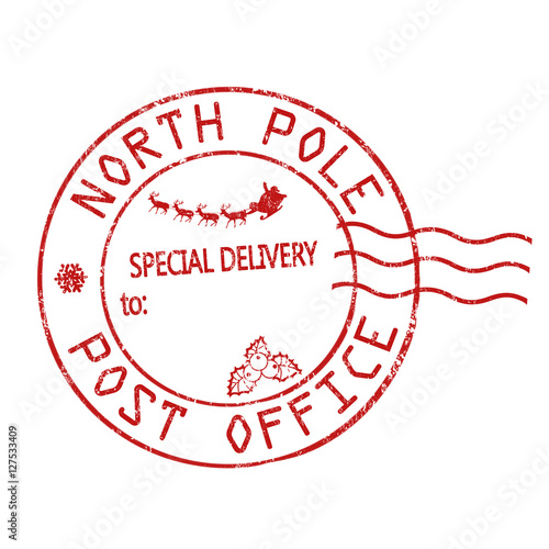 North Pole, post office sign or stamp