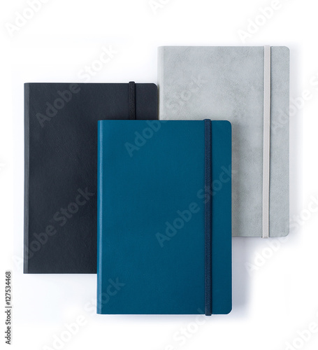 leather notebooks isolated on white background ,
