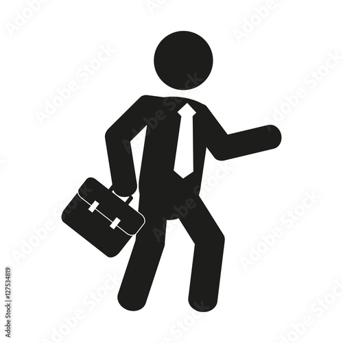 Businessman pictogram and suitcase icon. Businesspeople Businessperson business management and corporate theme. Isolated design. Vector illustration
