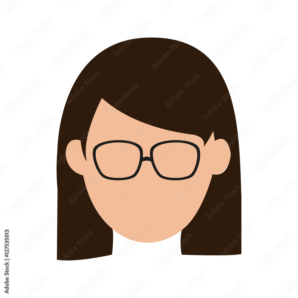 Woman head icon. Female person human and people theme. Isolated design. Vector illustration Woman head icon. Female person human and people theme. Isolated design. Vector illustration