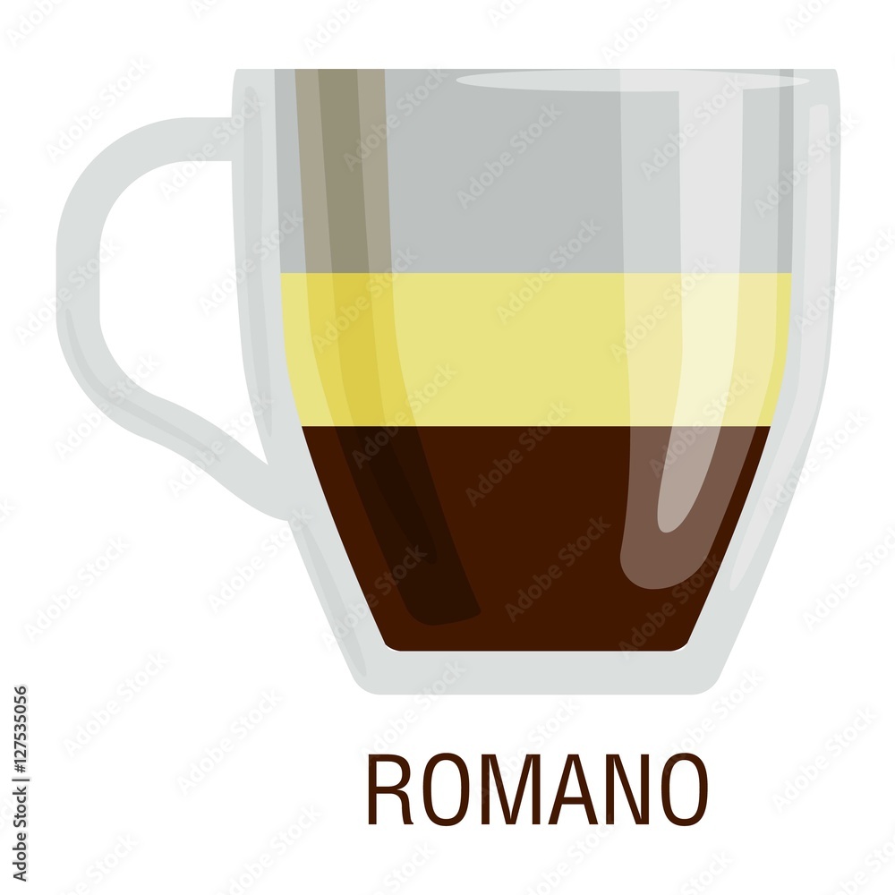 Coffee cups different cafe drinks romano Coffee cups different cafe drinks romano