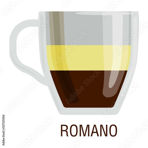 Coffee cups different cafe drinks romano