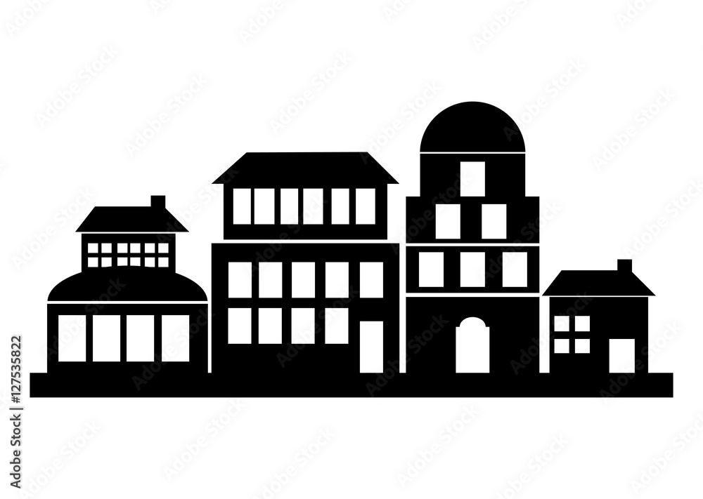 Buildings icon. City architecture urban and downtown theme. Isolated design. Vector illustration