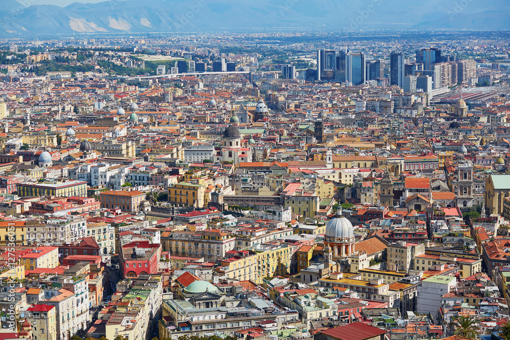 Aerial scenic view of Naples, Southern Italy Aerial scenic view of Naples, Southern Italy