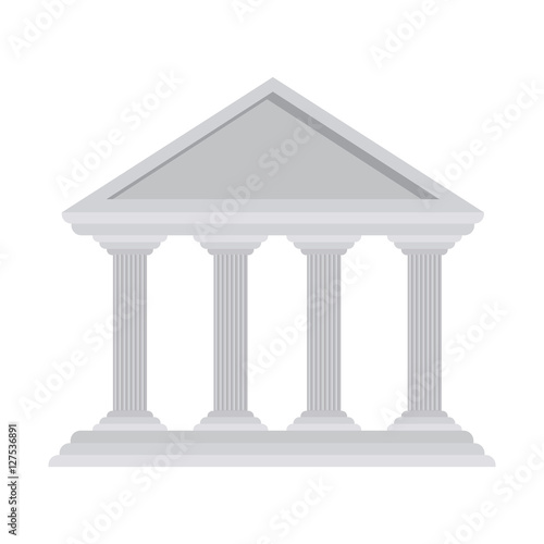 silhouette with greek temple parthenon vector illustration