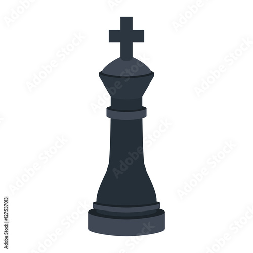 silhouette with figure king of chess vector illustration