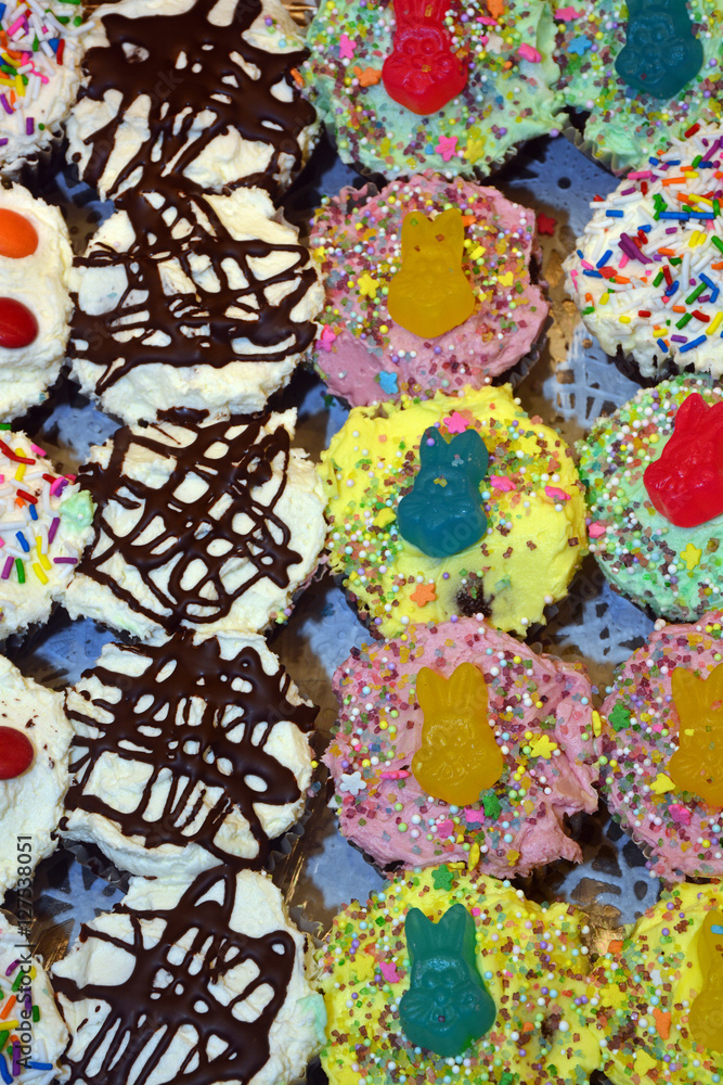 Decorated easter cupcakes